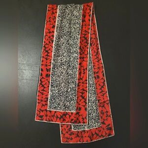 Red and Black Rectangular Scarf